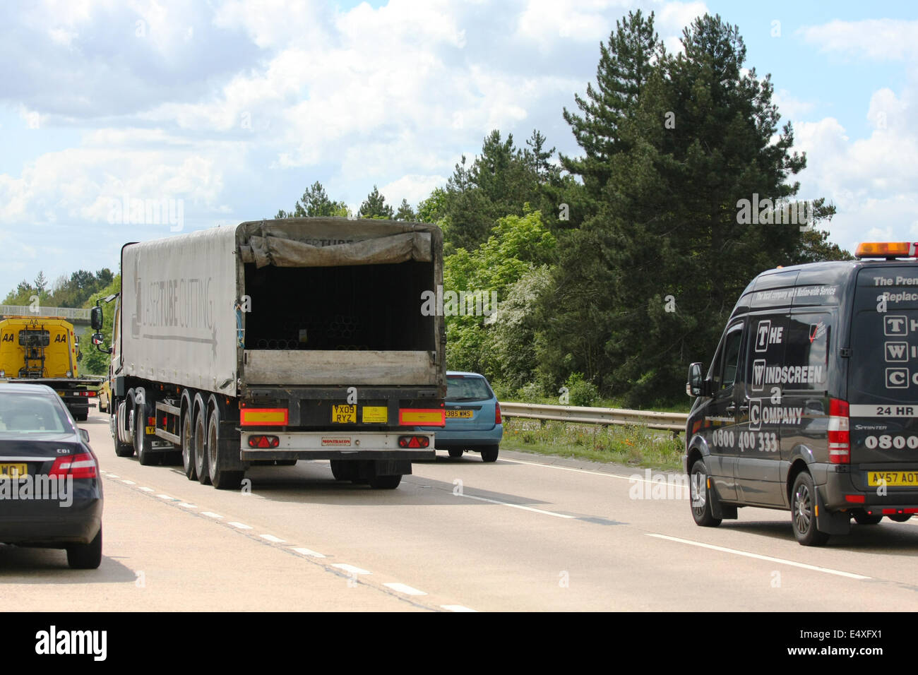 Traffic on the A12 dual carriageway in Essex, England Stock Photo