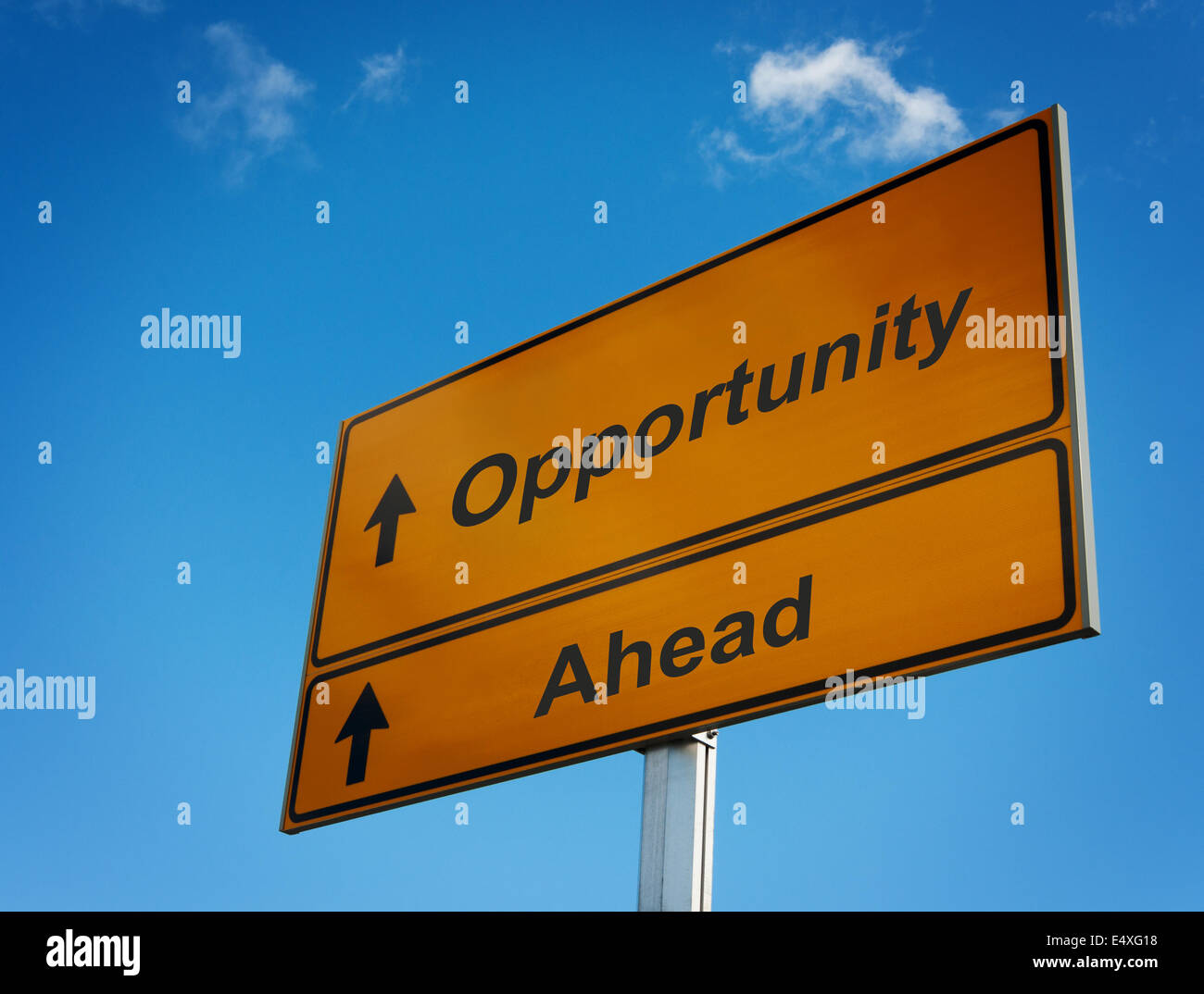 Opportunity ahead road sign. Stock Photo