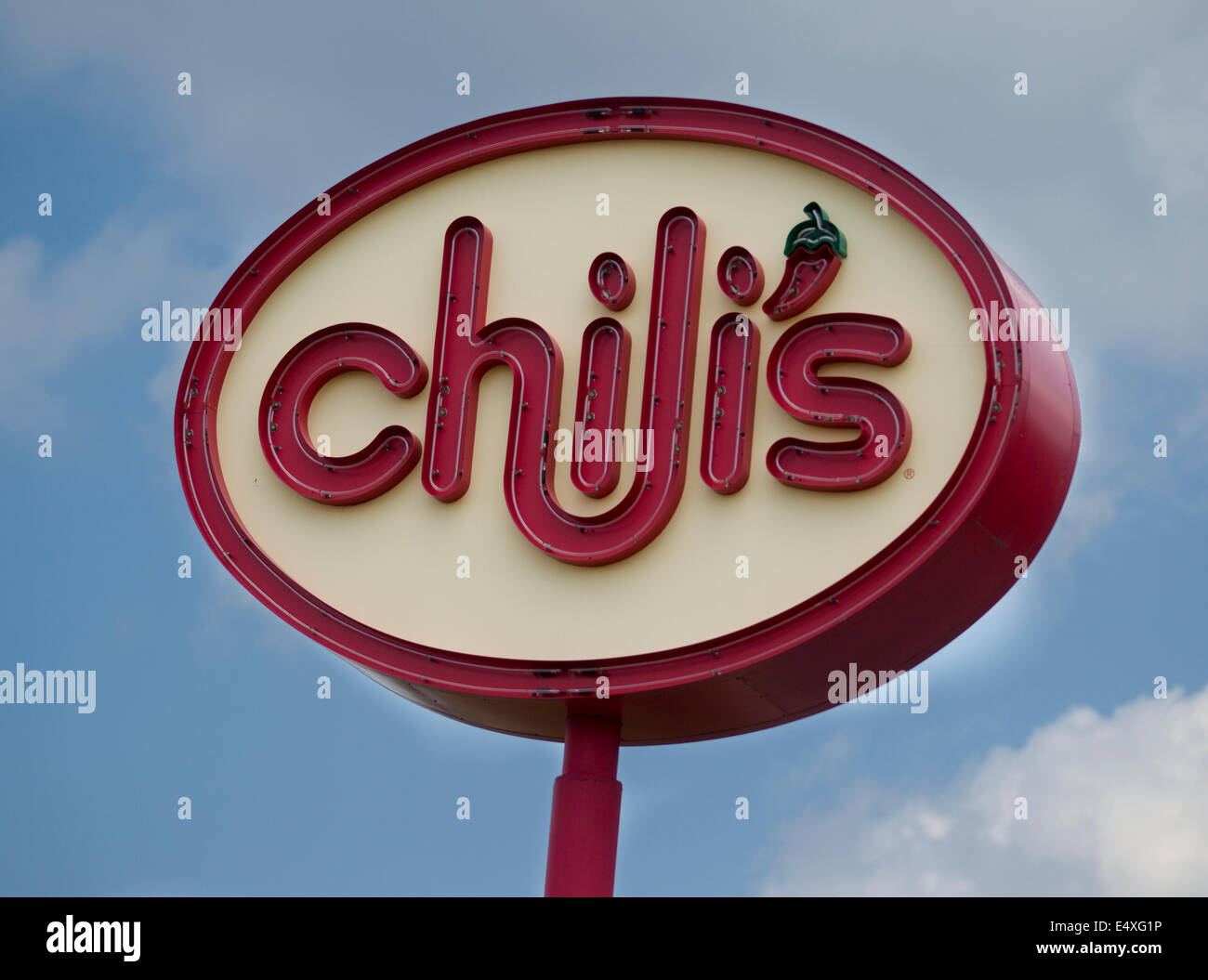 Sign in front of a Chili's restaurant Stock Photo