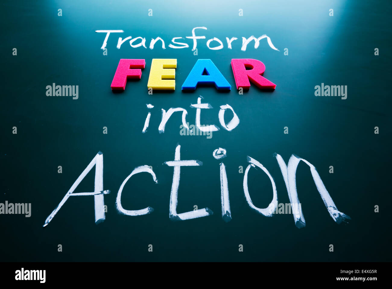 Transform fear into action concept Stock Photo