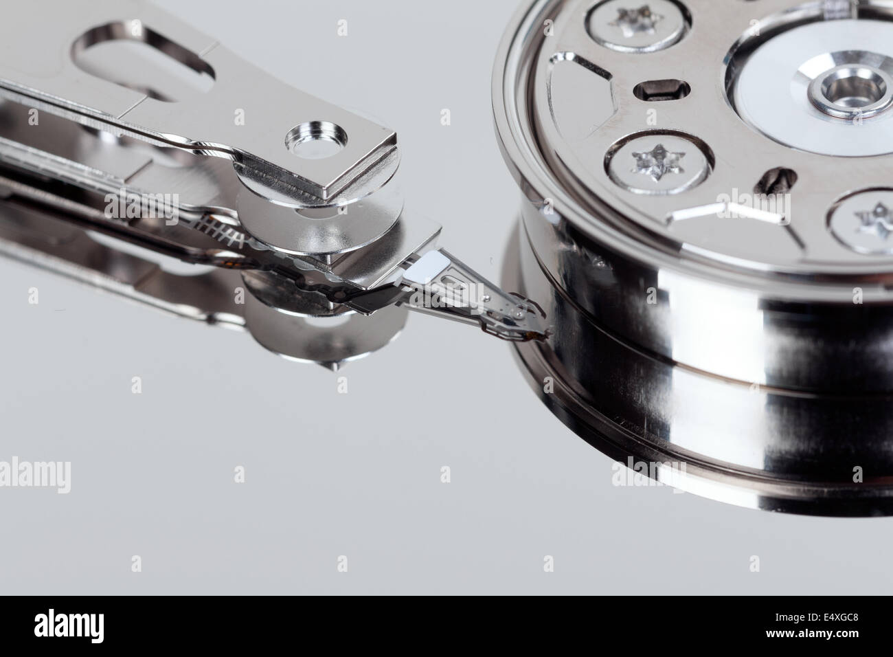 Micro Disc Open close up of open hard disk Stock Photo - Alamy