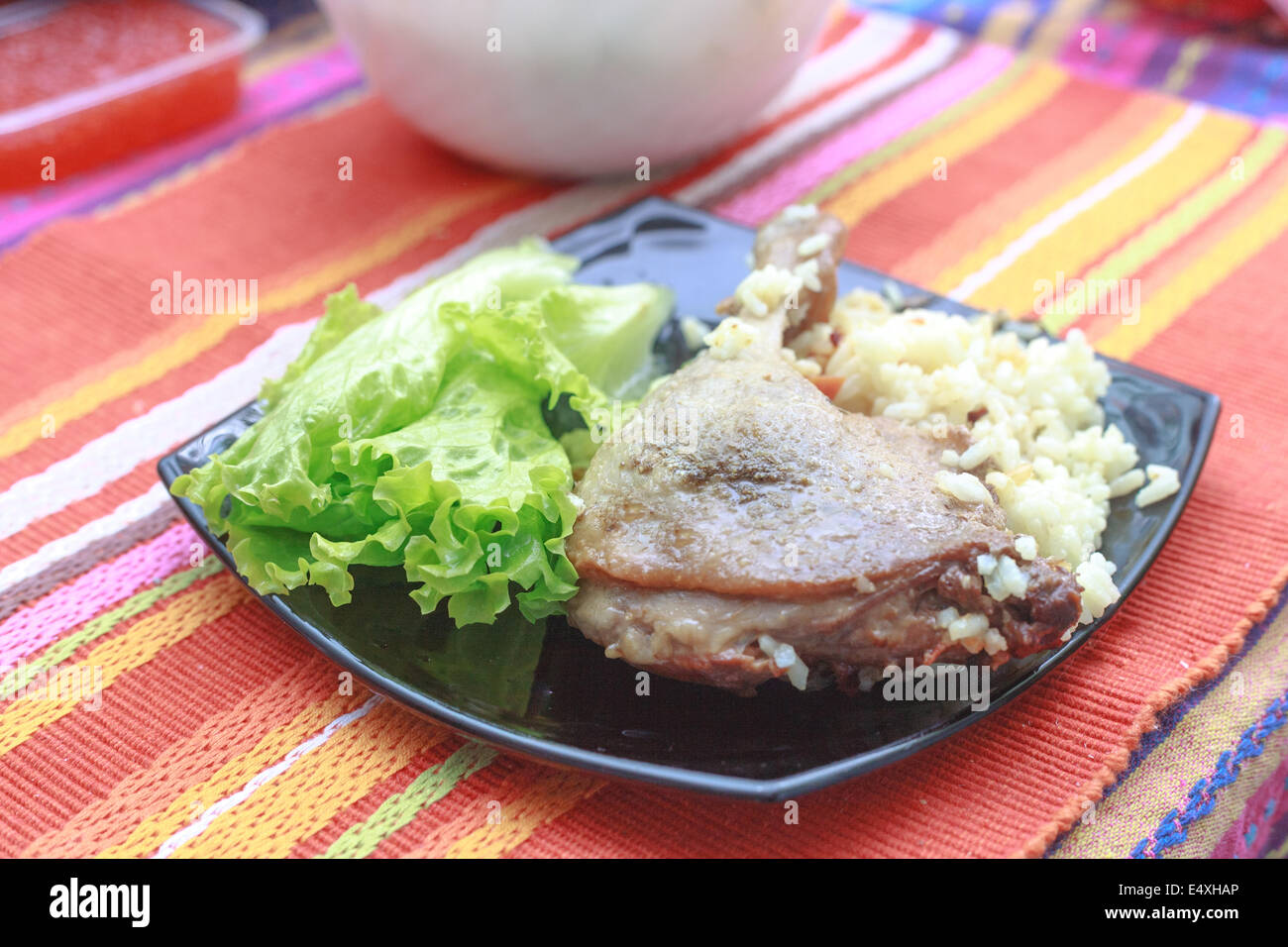 Roast Duck Dinner Stock Photo - Alamy