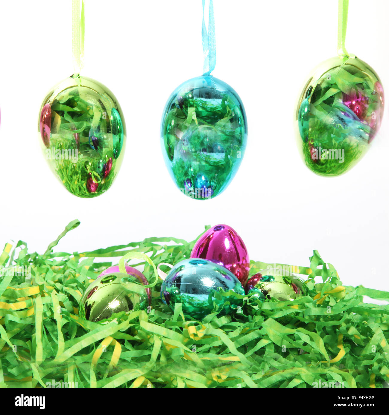 Colourful shiny Easter Eggs Stock Photo Alamy
