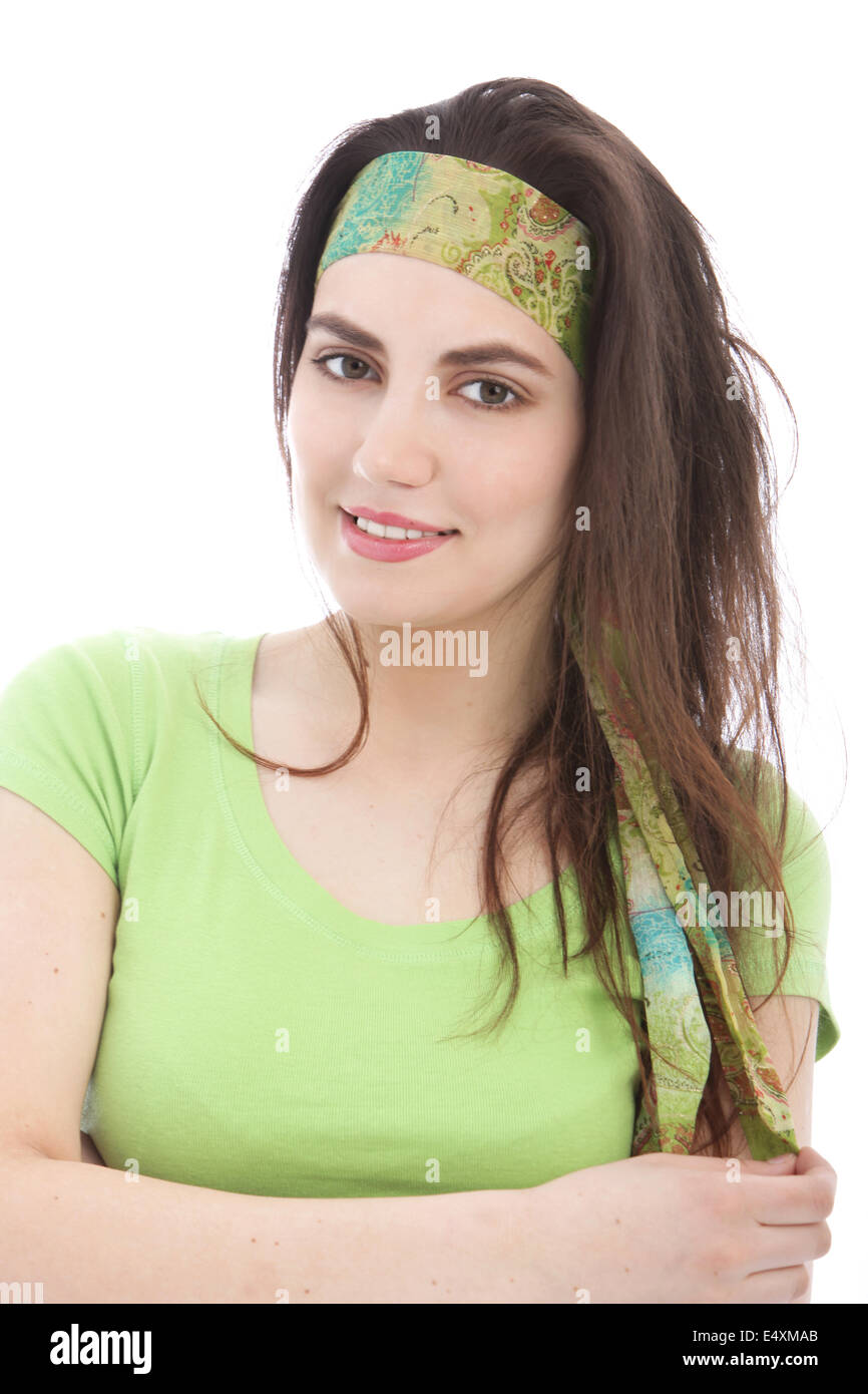 Woman with headband Stock Photo