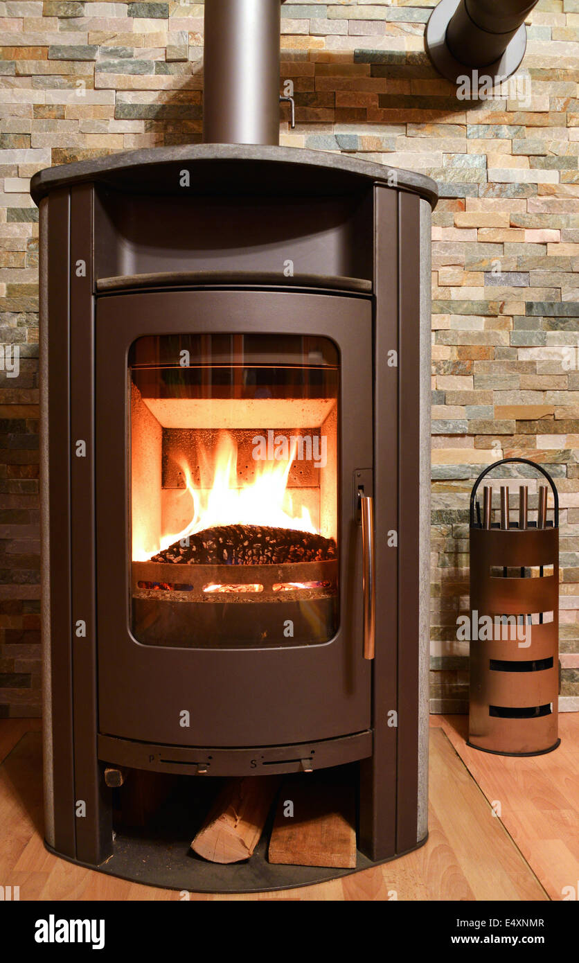 Wood burning stove Stock Photo Alamy