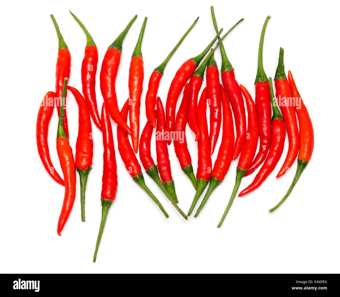 Pile of red chili peppers isolated on white Stock Photo Alamy