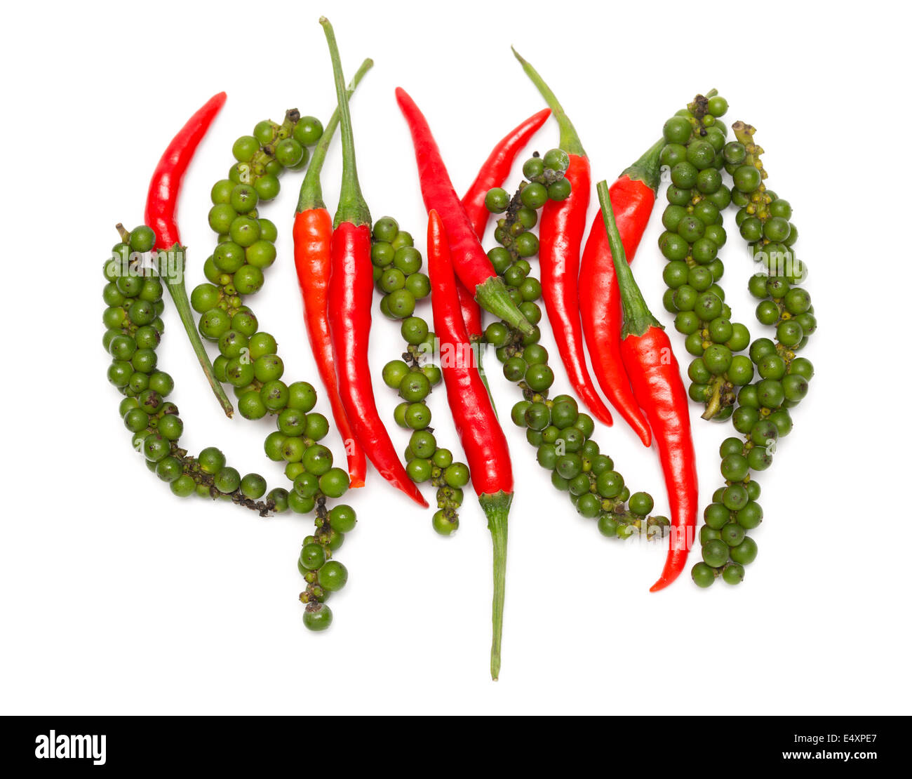 chili pepper and green bell pepper Stock Photo Alamy