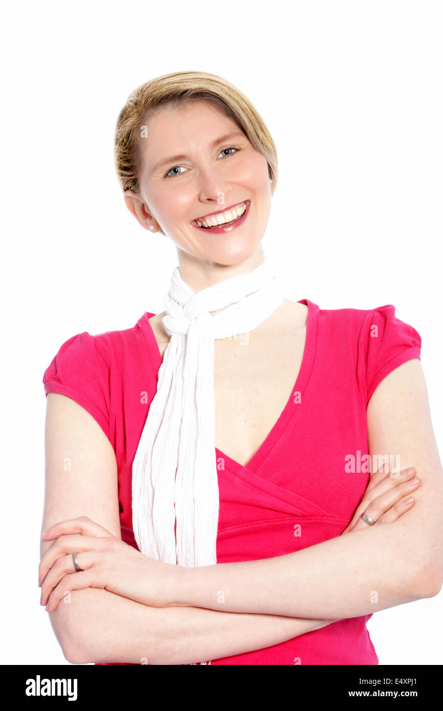 Joyful stylish blond woman Stock Photo