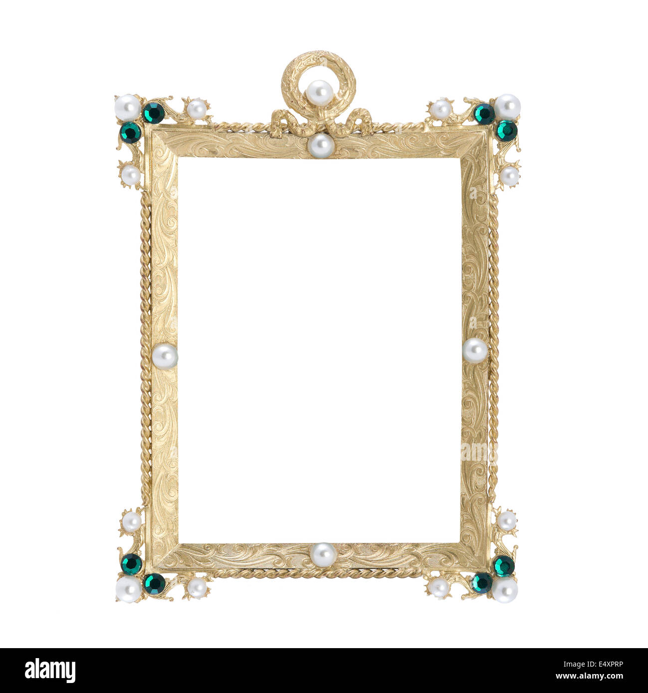 antique ornate frame with white background Stock Photo - Alamy