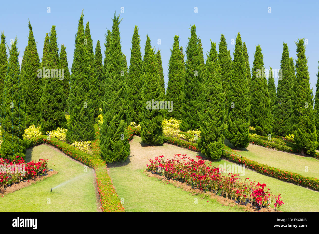 Landscaped garden Royal Flora Ratchaphruek Stock Photo
