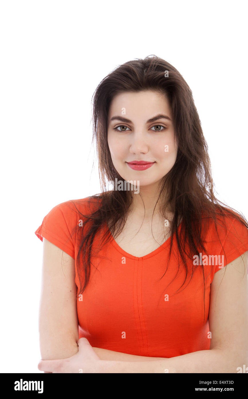 Young friendly brunette woman hi-res stock photography and images - Alamy