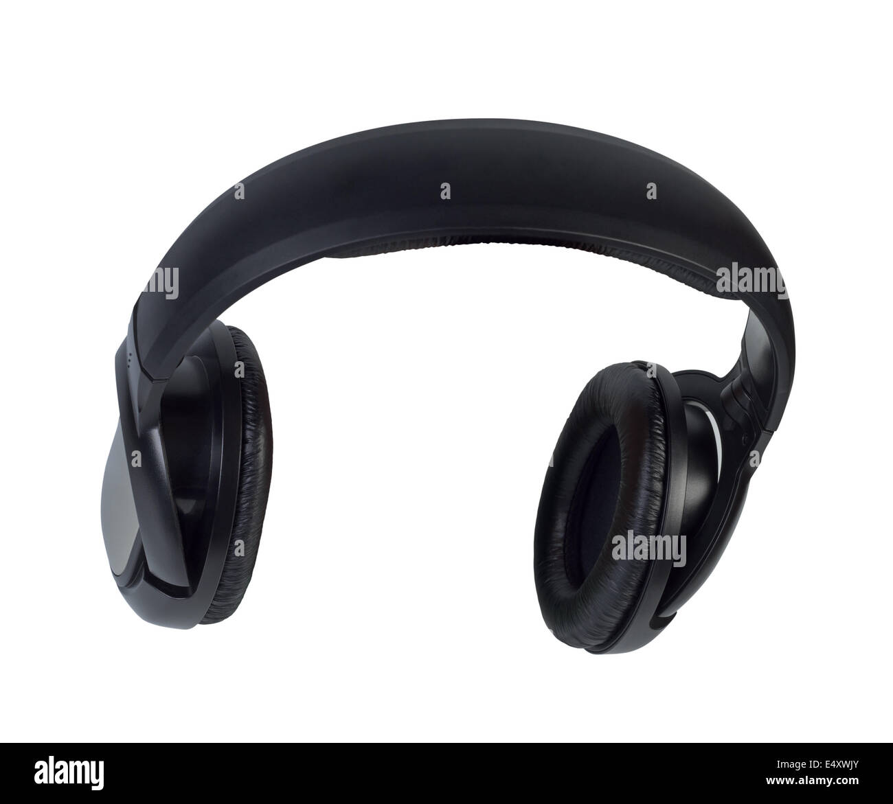Headphones on a white background top view Stock Photo - Alamy