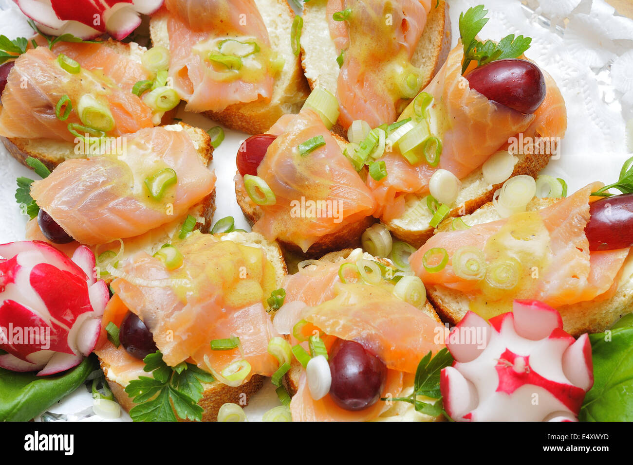 Salmon appetizers Stock Photo