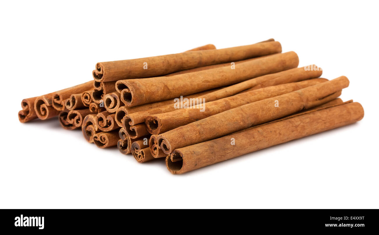Stacked cinnamon sticks Stock Photo