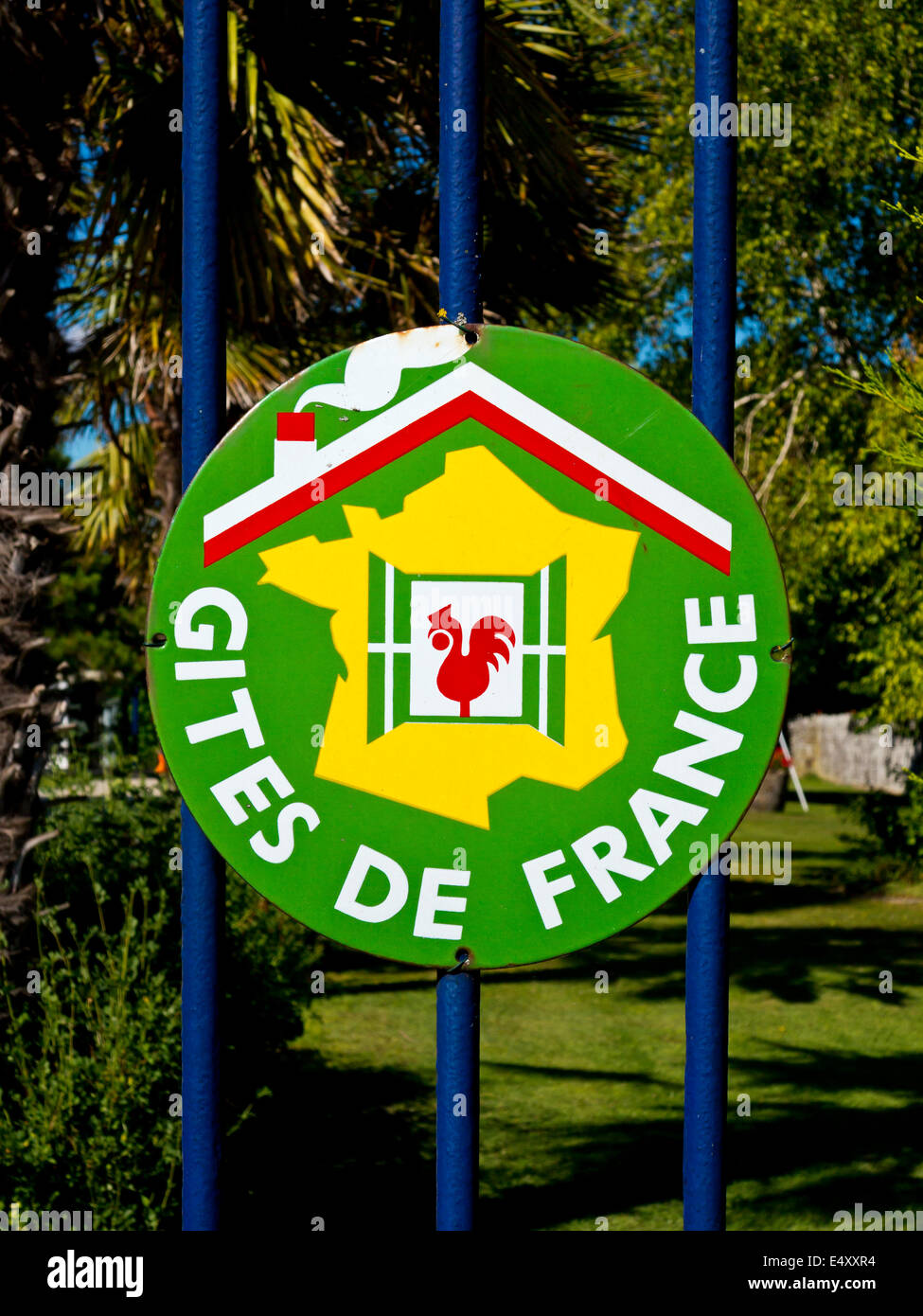 Gites de France sign outside a holiday rental property in south west France Stock Photo
