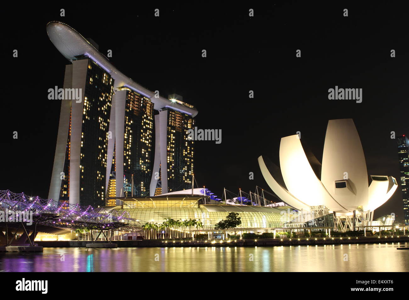 Marina Bay Sands by night Stock Photo