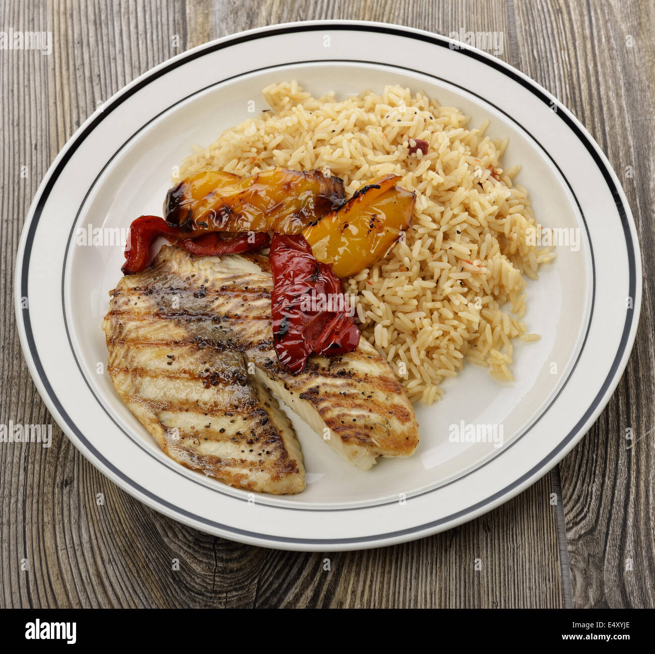 Grilled Tilapia Fillet Stock Photo Alamy