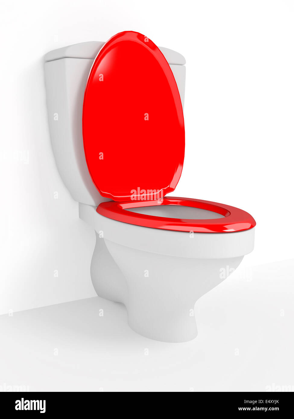 Toilet bowl, with the closed seat Stock Photo