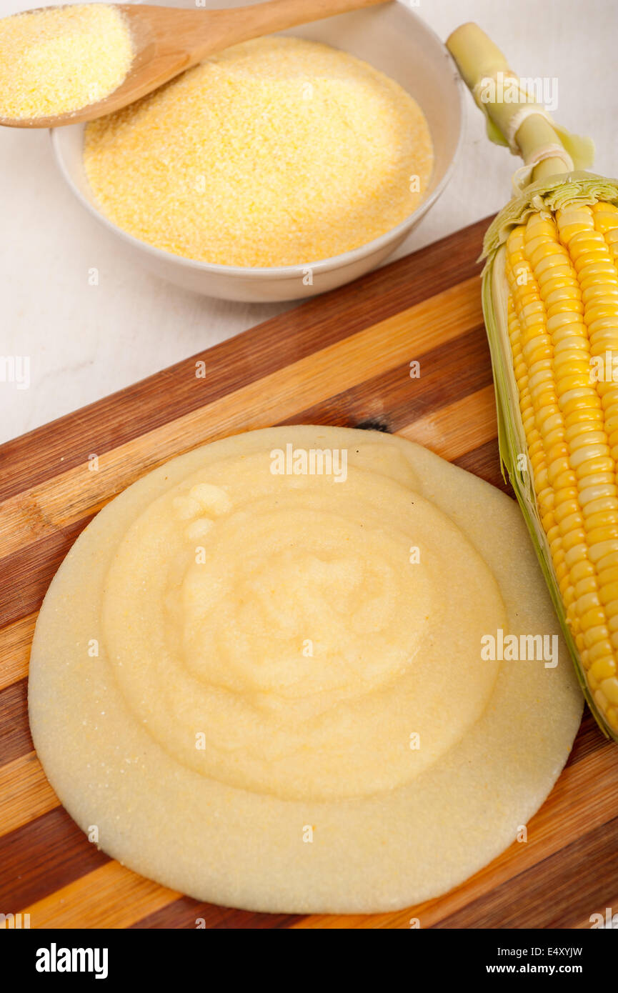 traditional polenta corn maize flour cream Stock Photo Alamy