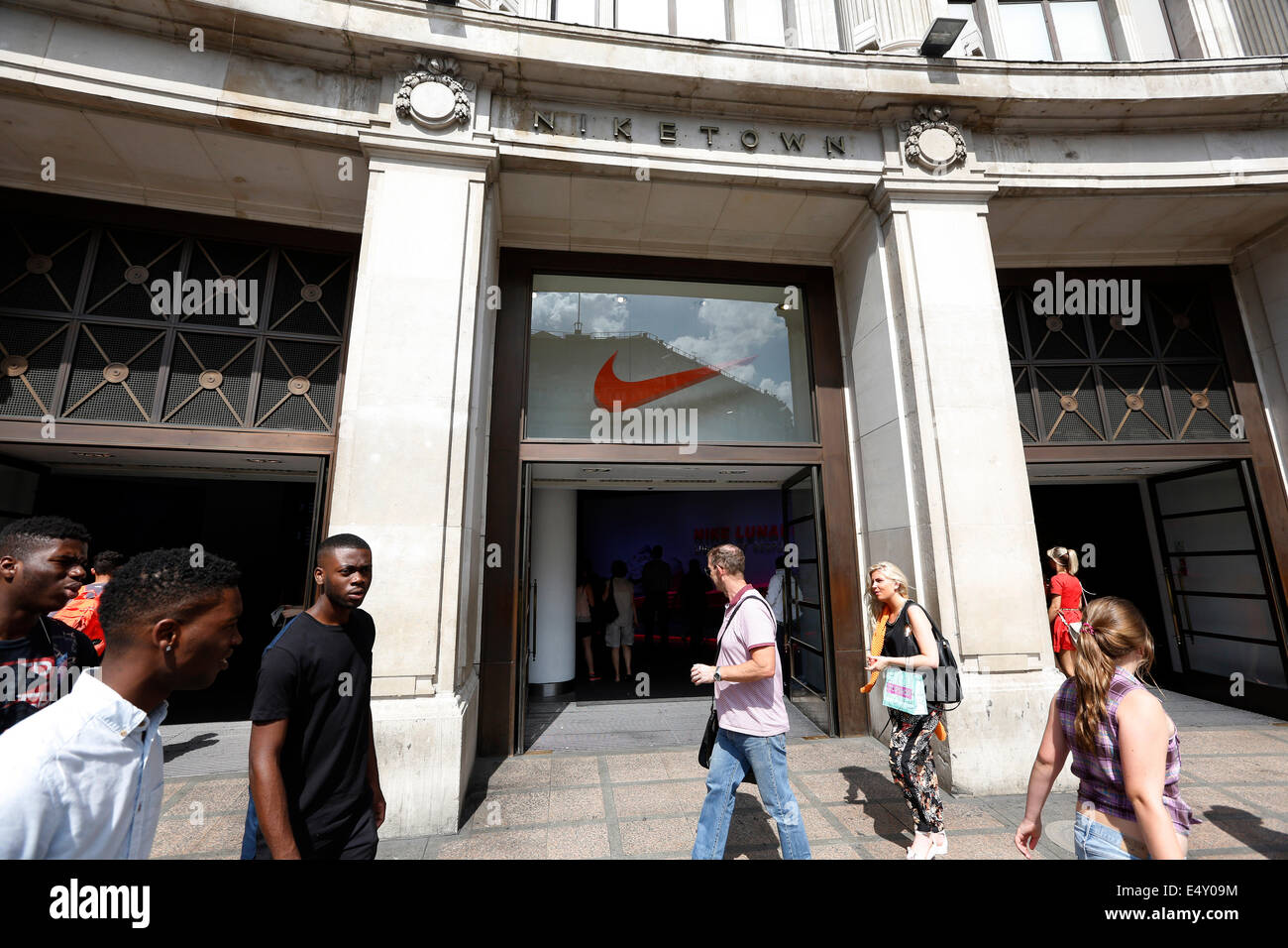 UK, London : Nike Town is pictured on Oxford Street in Central London on 17  July 2014 Stock Photo - Alamy