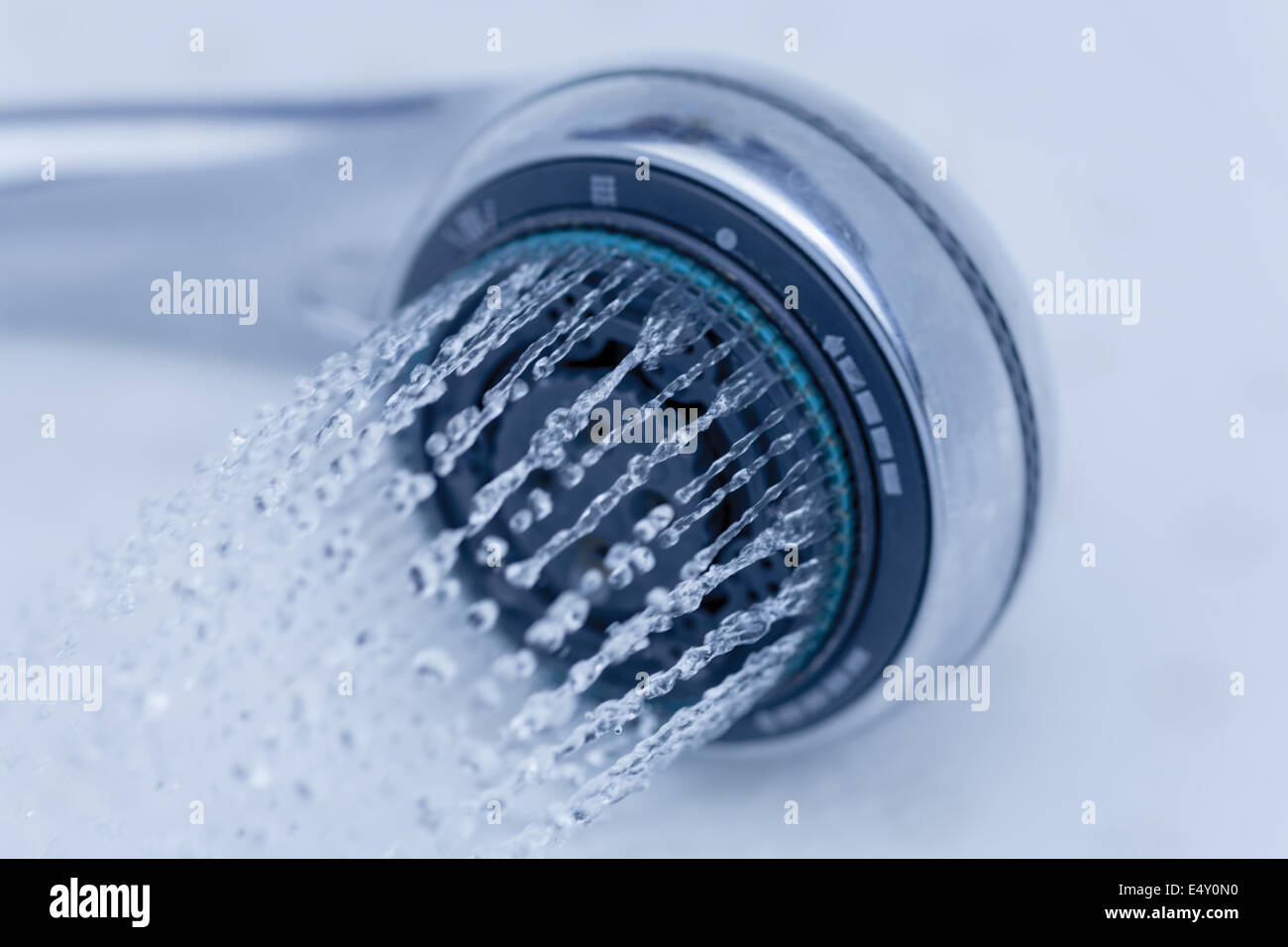 Shower and flying water drops. Stock Photo
