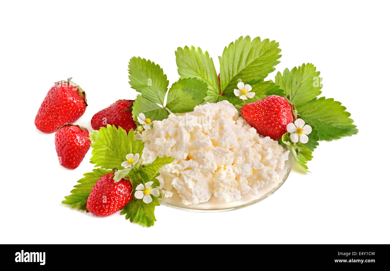 Strawberries and cottage cheese Stock Photo Alamy
