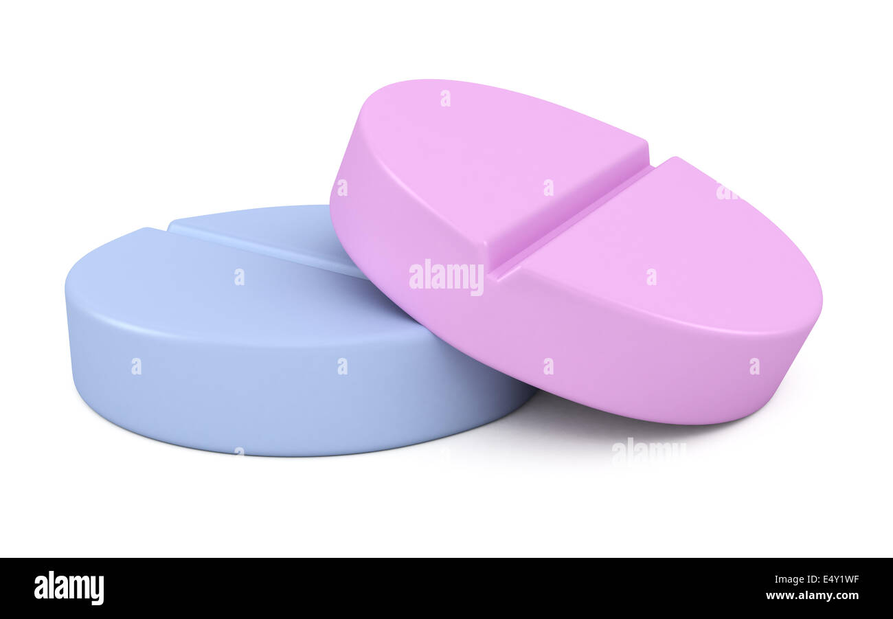 two medical pills - tablets 3d illustration Stock Photo