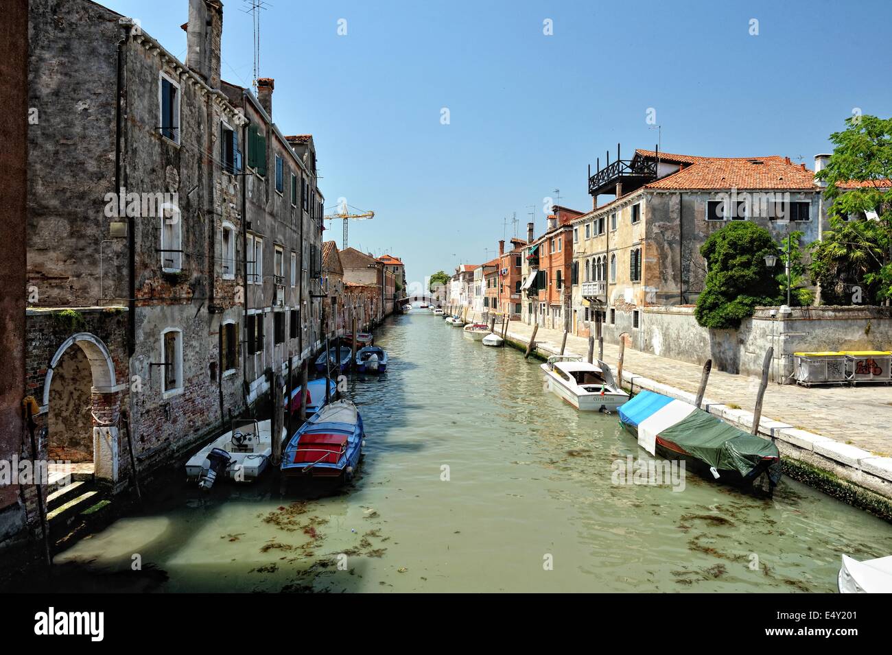 Venetian canal and houses. Stock Photo