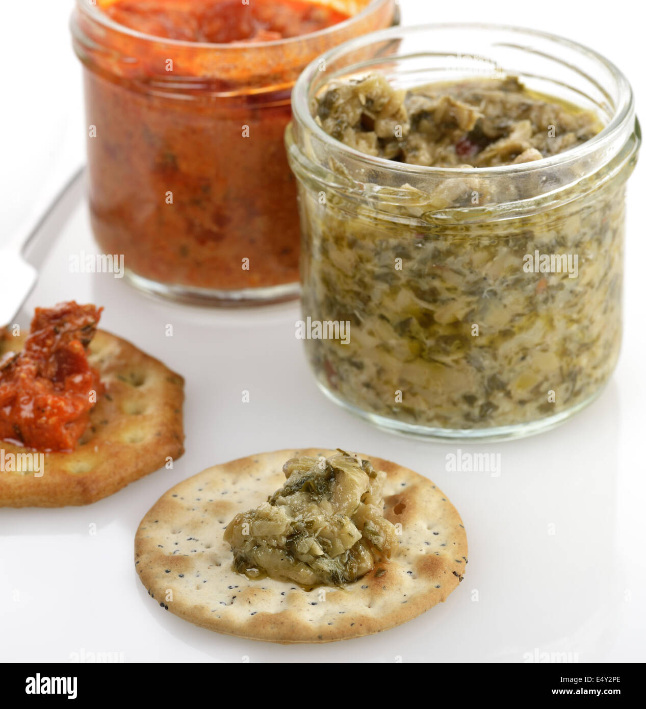 Spreads With Crackers Stock Photo Alamy