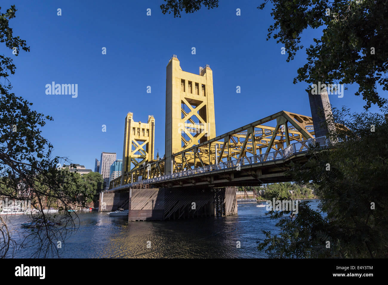 Historic Tower Bridge in Sacramento, California. Stock Photo