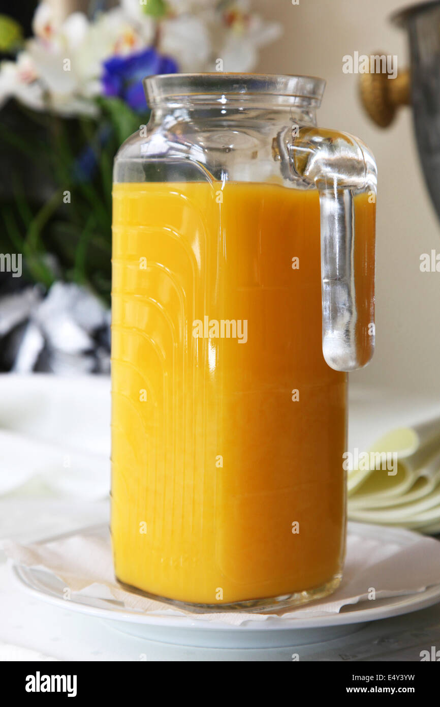 Jug of orange juice Stock Photo Alamy