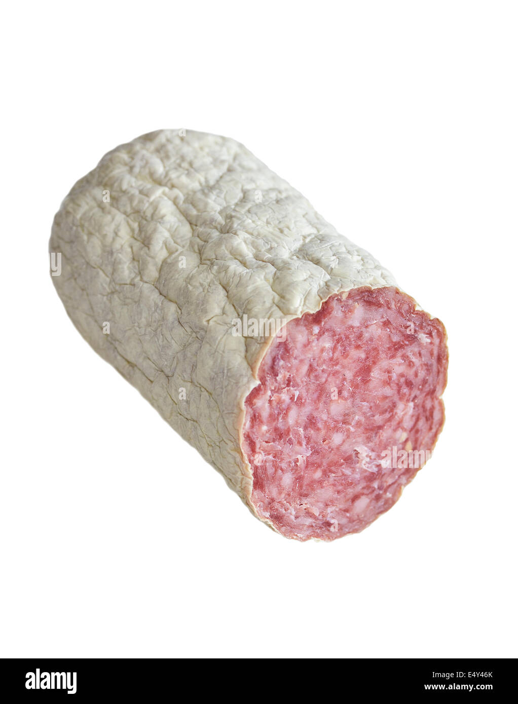 Hard Salami Isolated On White Background Stock Photo Alamy