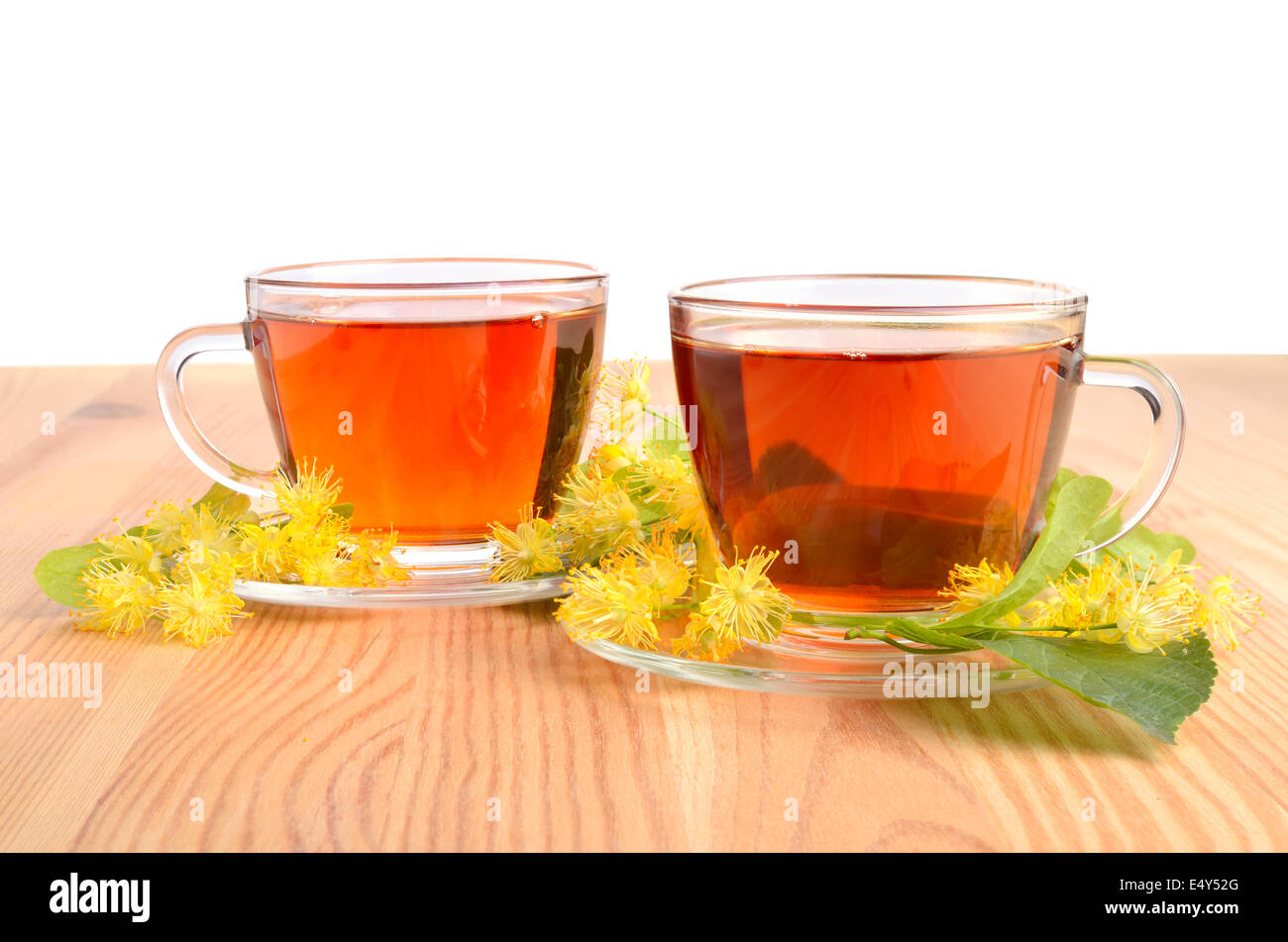 Two cups with tea Stock Photo - Alamy