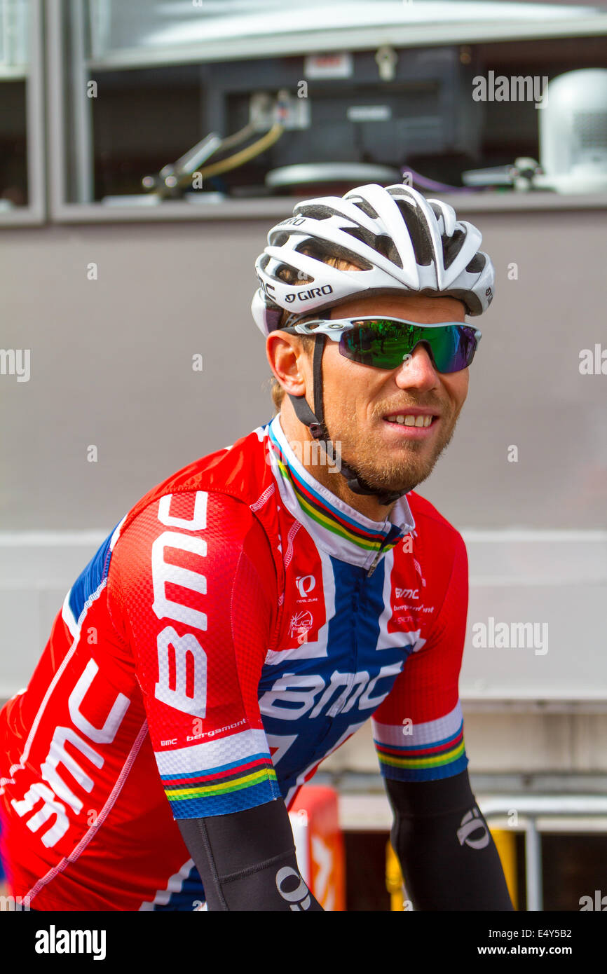 Thor Hushovd in the Norwegian jersey before a stege in Arctic race of Norway Stock Photo