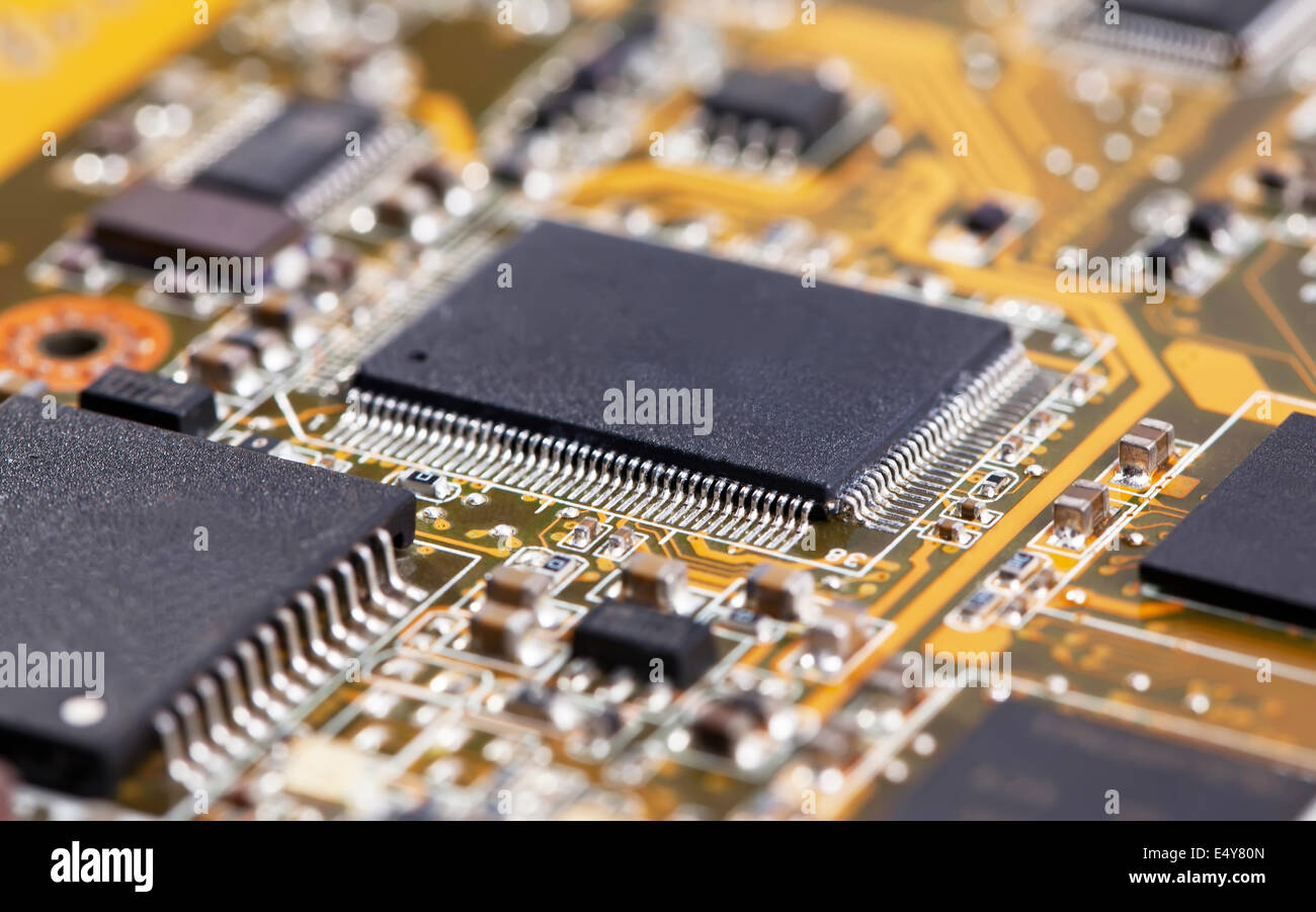 Hardware. Photo of laptop motherboard, close-up Stock Photo - Alamy