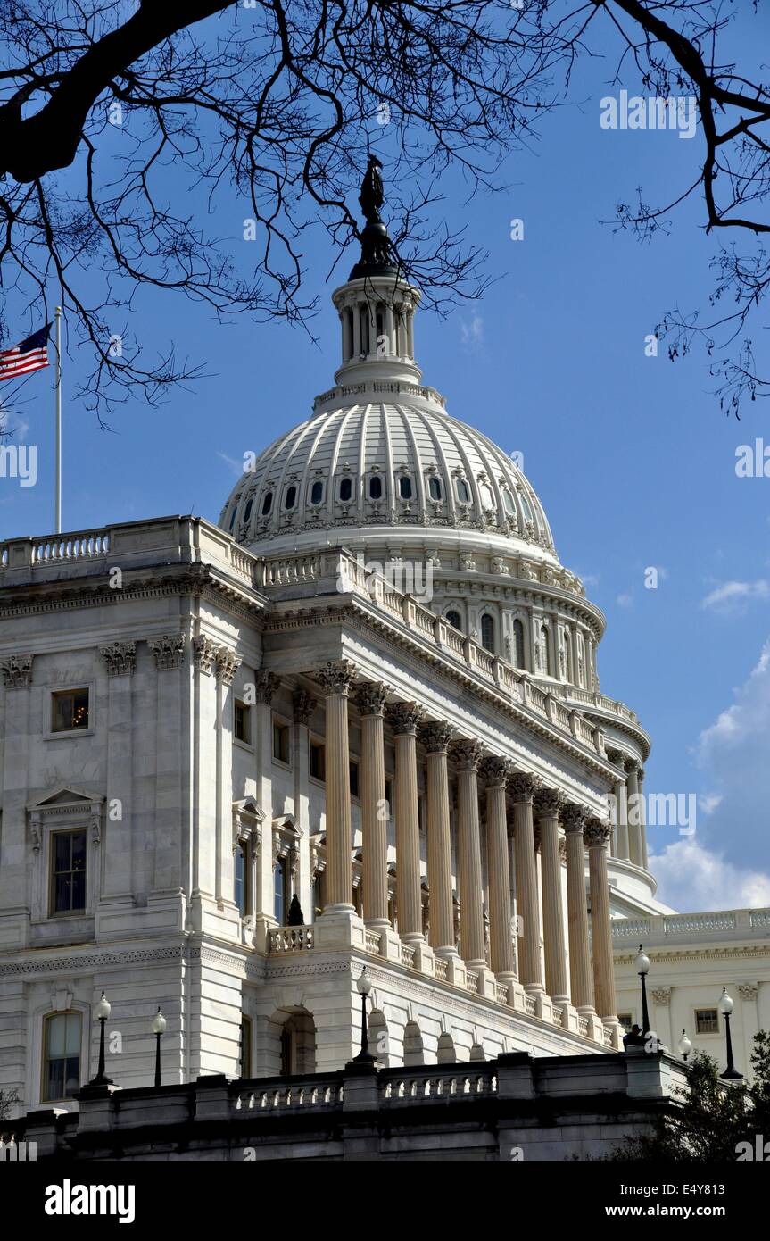 Washington, DC: The Senate Chamber and great dome of the United States Capitol building Stock Photo