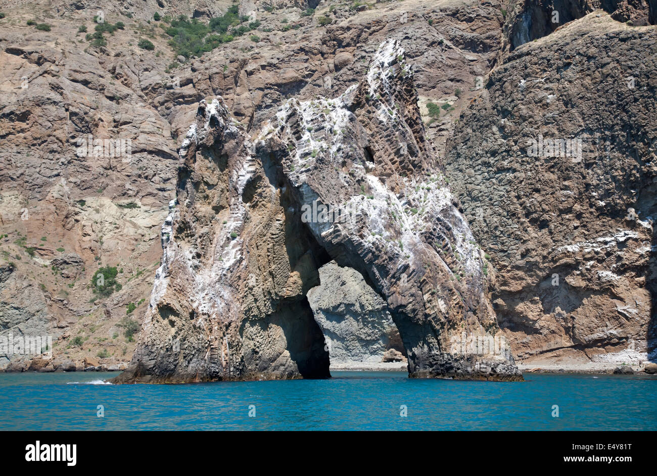 Golden Gate Rock in black sea Stock Photo - Alamy