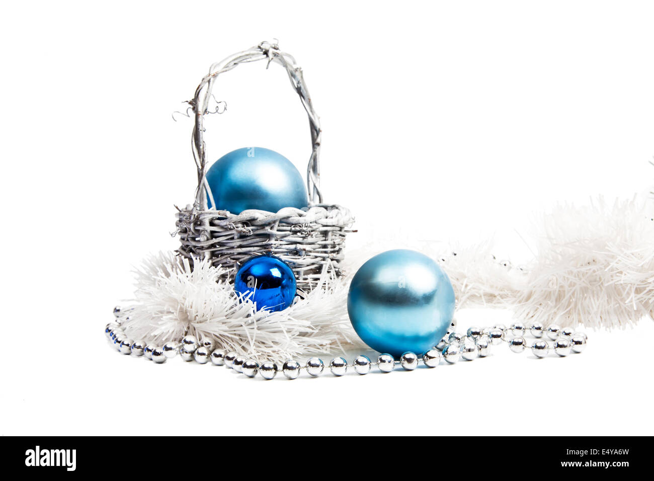New Year composition in blue and silver Stock Photo