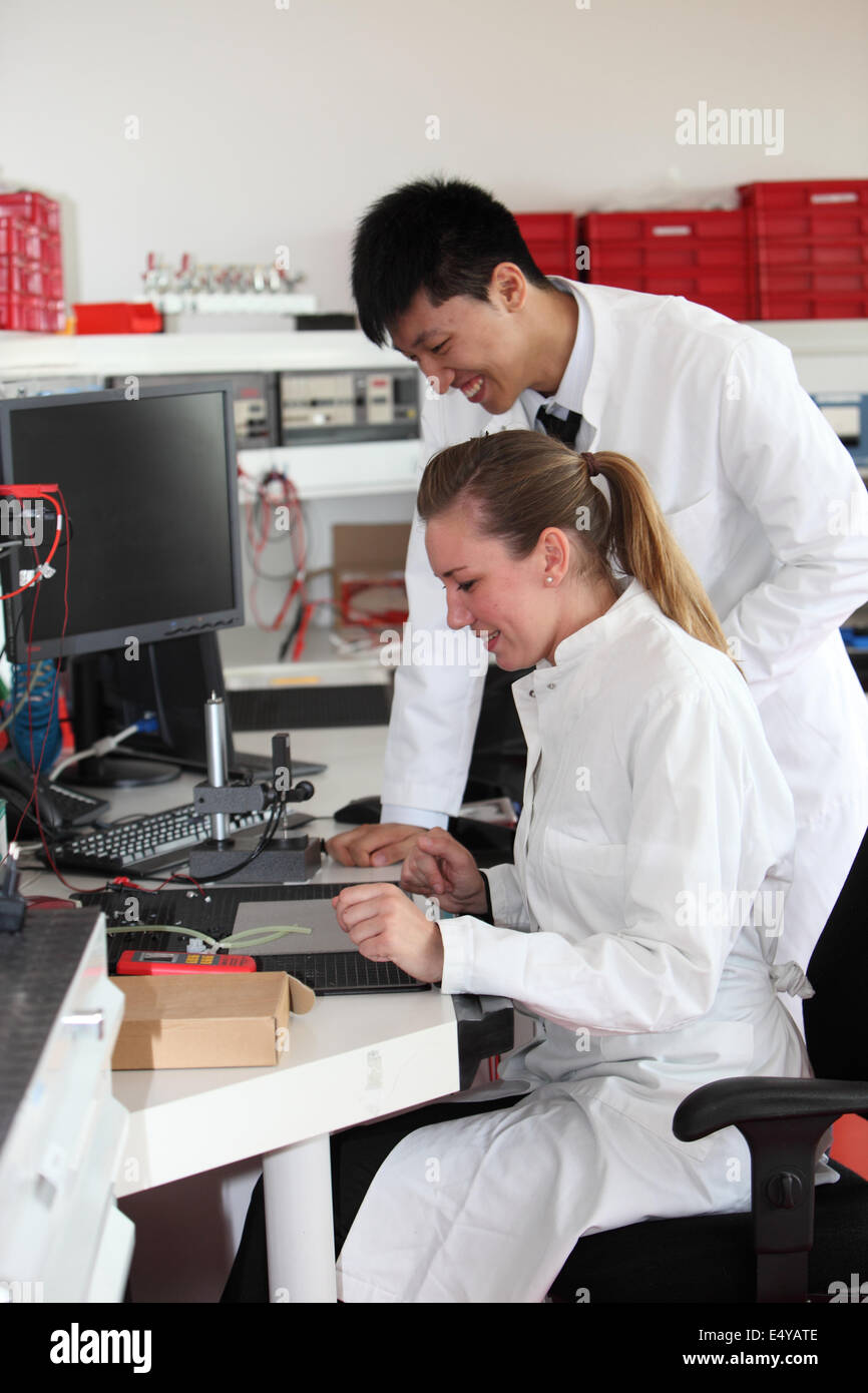 Two lab technologists at work Stock Photo
