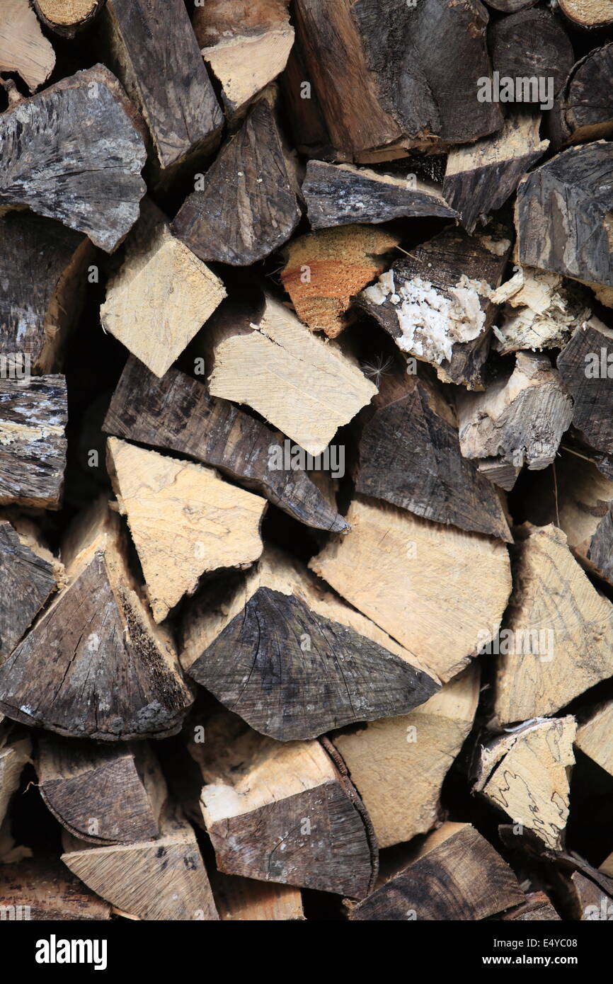 Stockpile of chopped wood Stock Photo