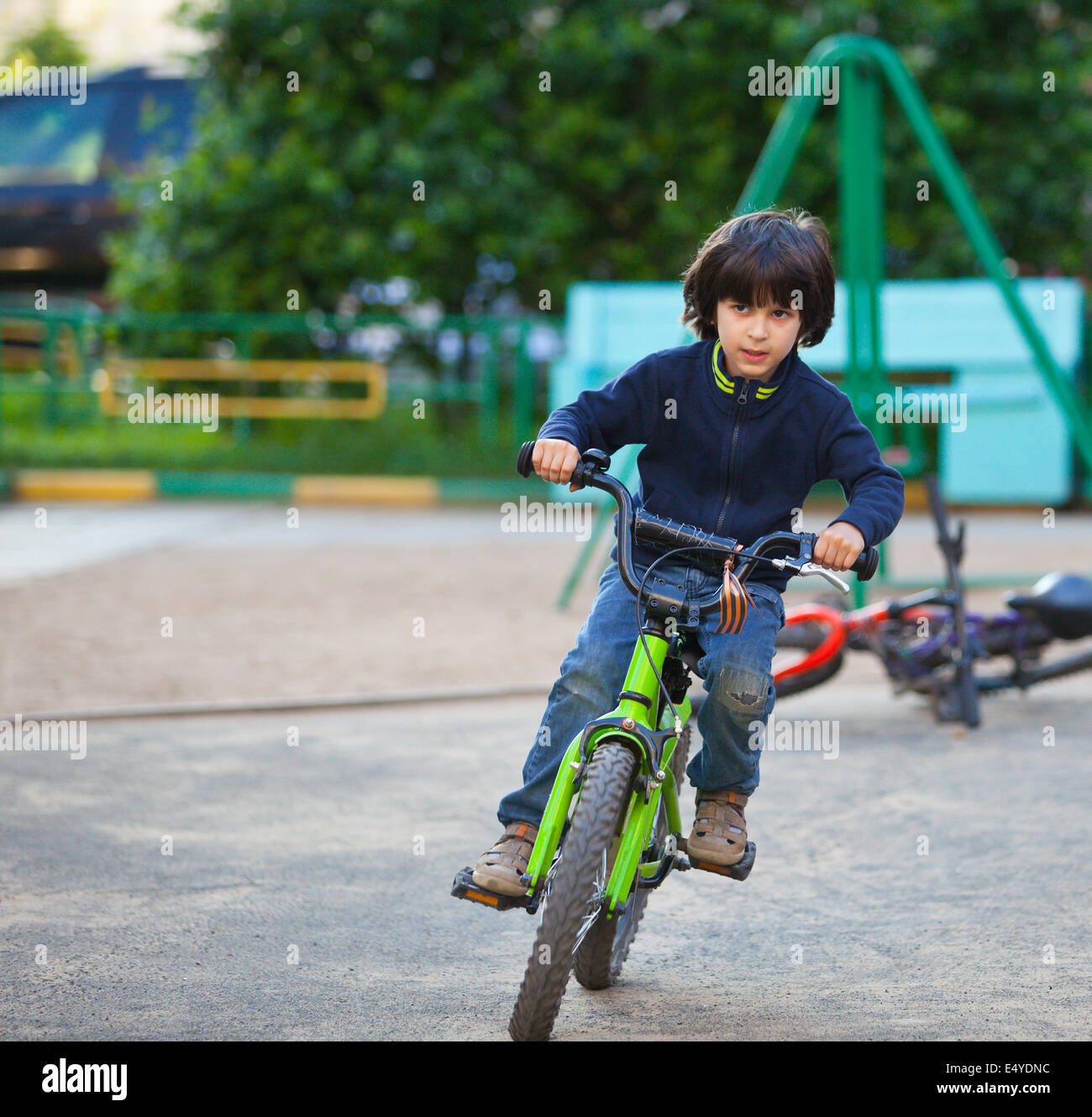 boy on bike Stock Photo