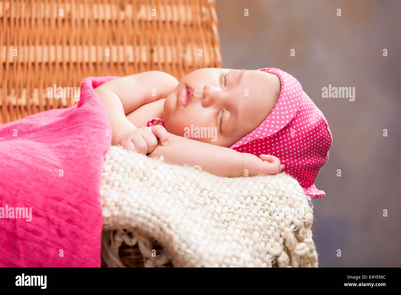 Beautiful newborn baby girl Stock Photo