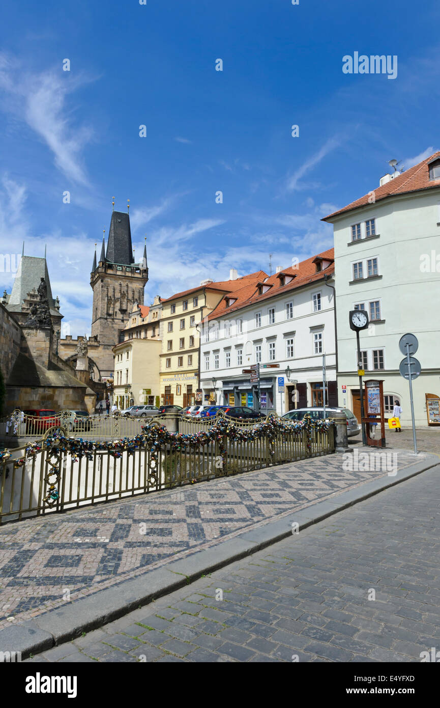 Bridge decorated with padlocks symbolizing loving commitment with the