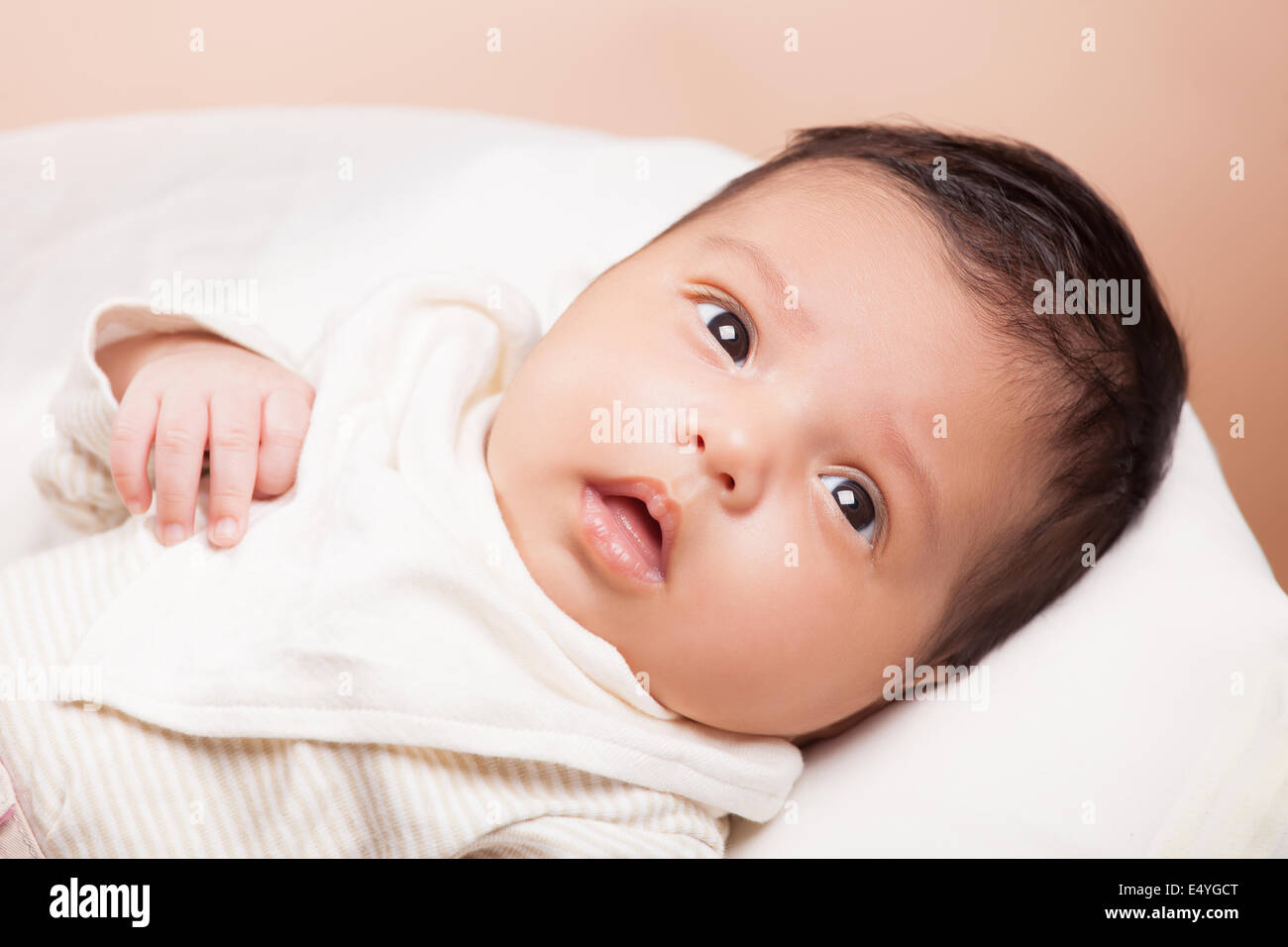 Beautiful newborn baby girl Stock Photo