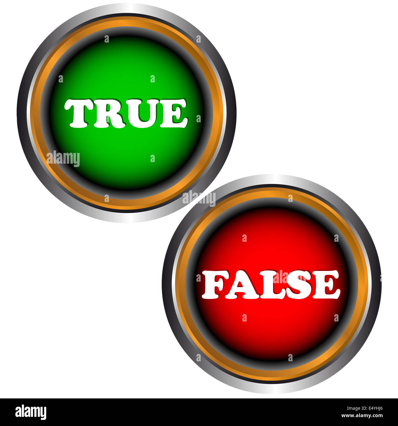 Buttons true and false Stock Photo