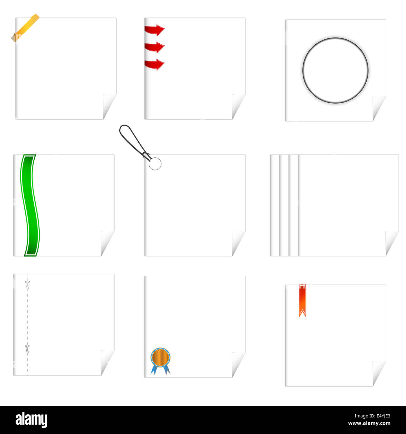 Set of writingbook sheets Stock Photo Alamy