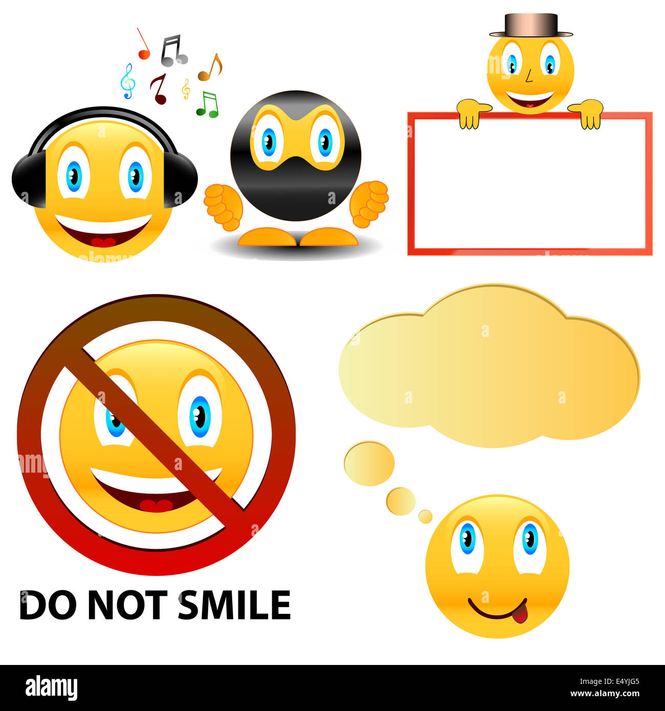 Smile icons set Stock Photo