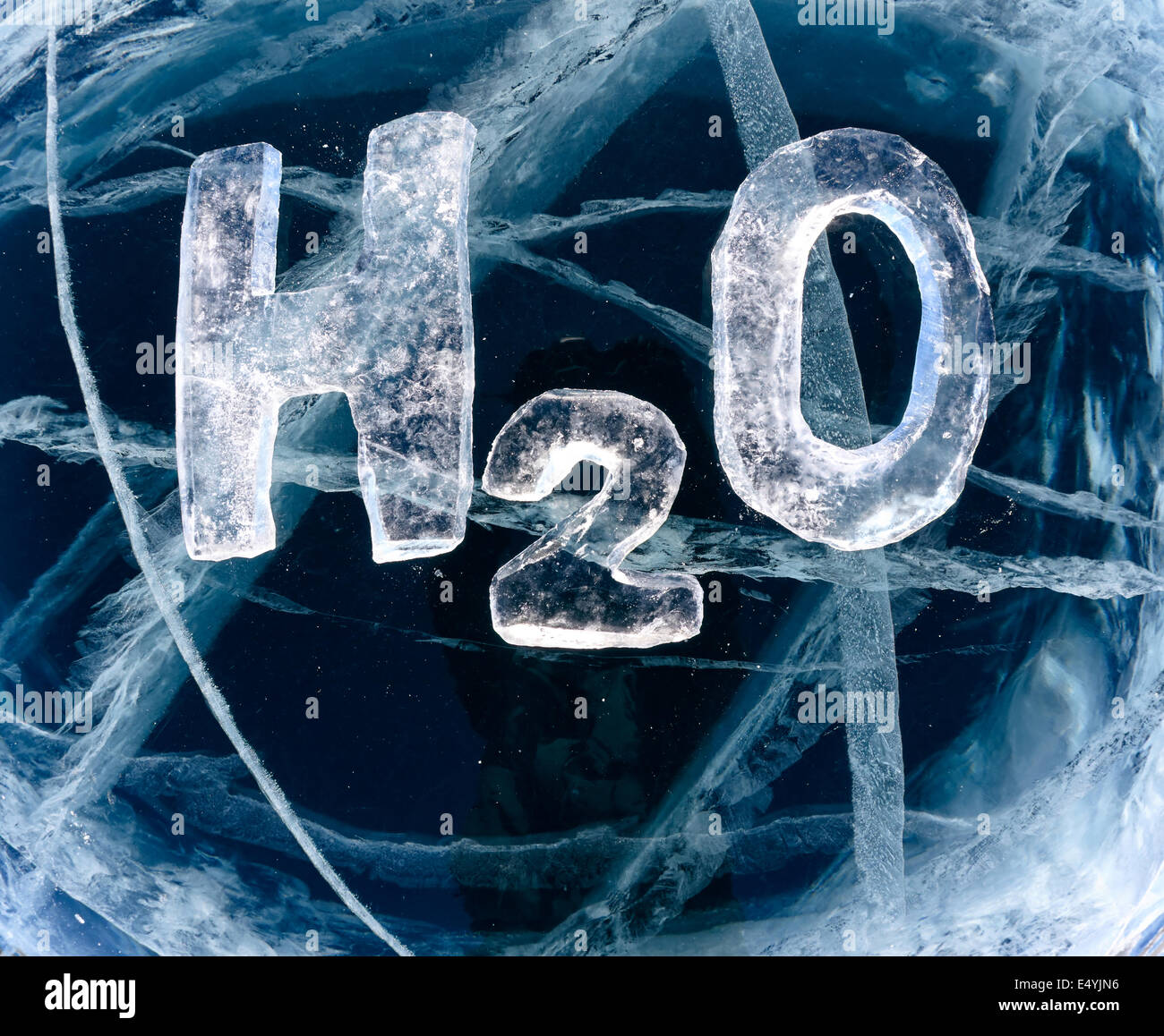 Chemical formula of water H2O Stock Photo
