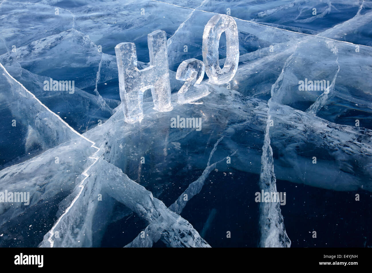 Chemical formula of water H2O Stock Photo