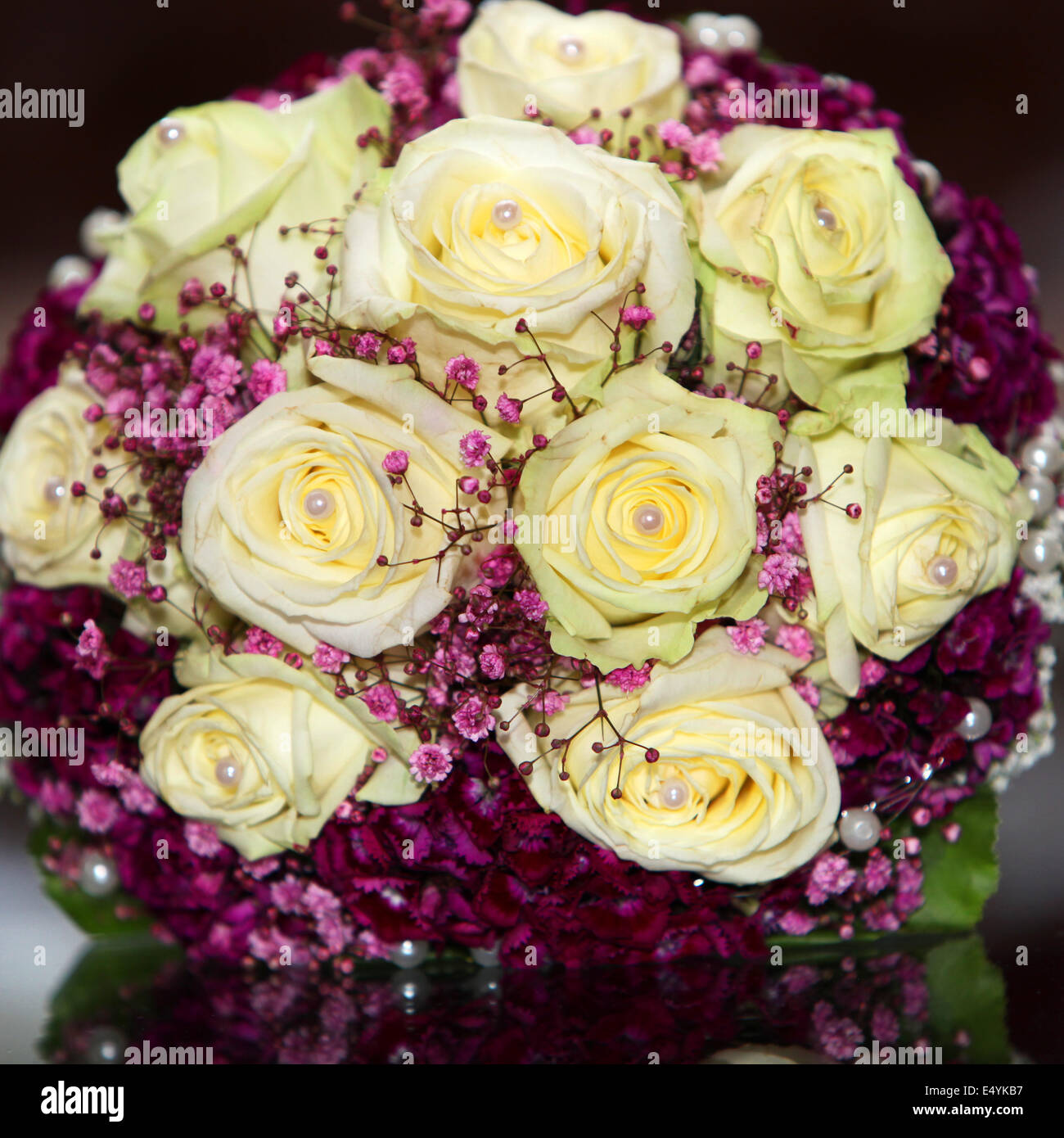 Bridal bouquet with yellow roses Stock Photo